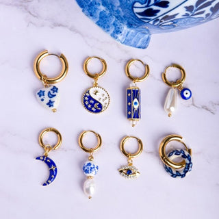 Delfts Blauw Crown Earring Set