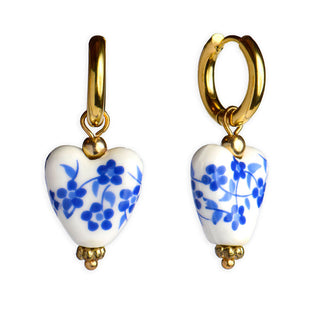 Delfts Blauw Heart Earring Set