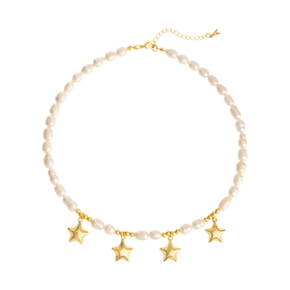 Golden Stars & Pearls Necklace