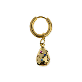 Oval Gem Earring
