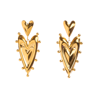 Golden Heartbeat Earring Set