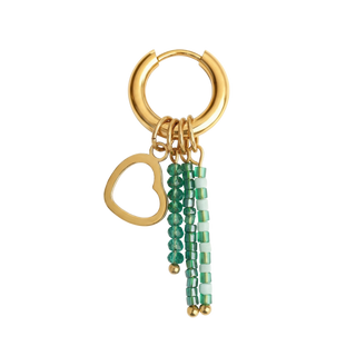 Green Love Charm Earring