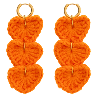 Triple Heart Crochet Earring Set